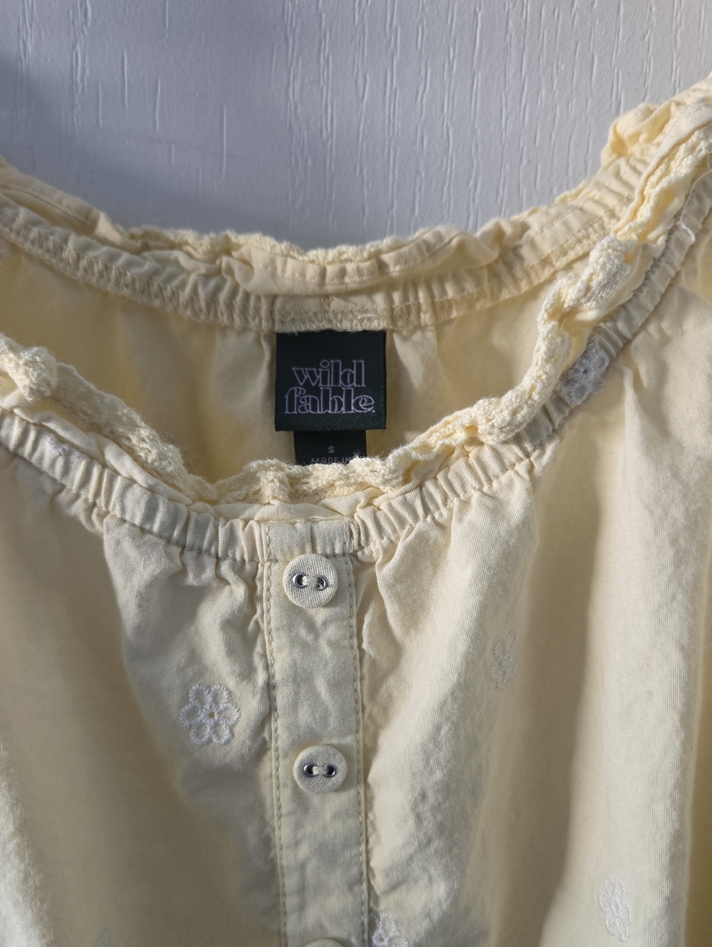 Yellow Ruffled Top With Embroidery - Picture 2 of 5